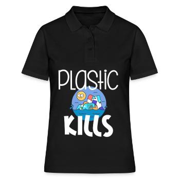 Plastic Kills Umwelt Recycling - Frauen Polo Shirt - Schwarz - Vorne - Ailine (174cm)