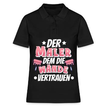 Maler - Frauen Polo Shirt - Schwarz - Vorne - Ailine (174cm)