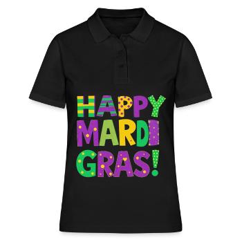 Joyeux Mardi Gras - Polo Femme - noir - Devant - Ailine (174cm)