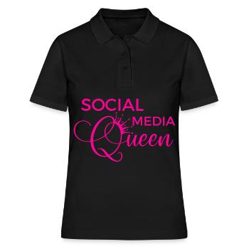 Social Media Queen - Polo Femme - noir - Devant - Ailine (174cm)