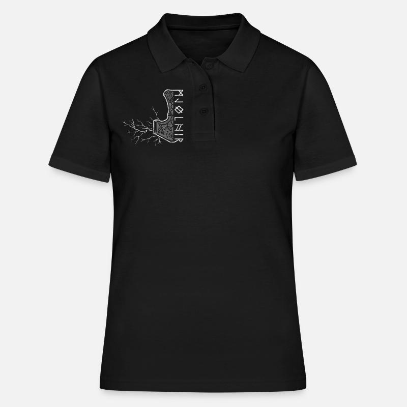 Le marteau de Thor avec flash - Mjölnir - Polo Femme - noir