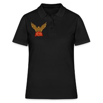 Aigle romain avec drapeau - SPQR - Polo Femme - noir - Devant - Ailine (174cm)