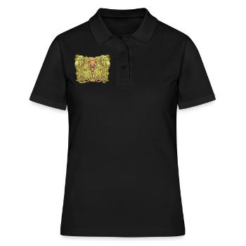Squelette de grenouille entre champignons - Polo Femme - noir - Devant - Ailine (174cm)