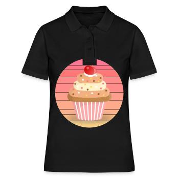 Muffin au coucher du soleil - Polo Femme - noir - Devant - Ailine (174cm)