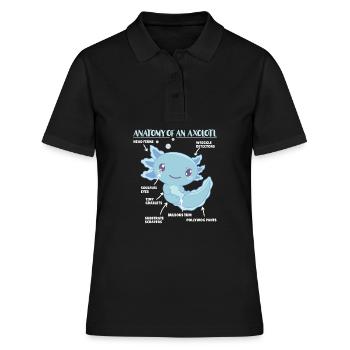 Axolotl Explication Anatomie d’un Axolotl - Polo Femme - noir - Devant - Ailine (174cm)