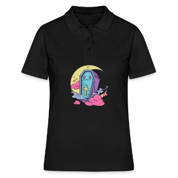 Kawaii Pastellfarben Gothic cute goth Sarg - Frauen Polo Shirt - Schwarz - Vorne - Ailine (174cm)