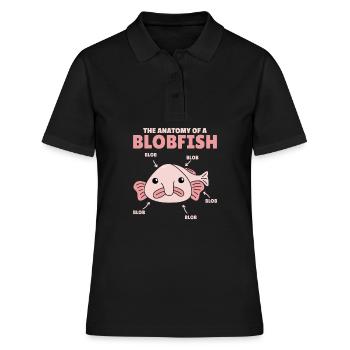 Blobfish Explication Anatomie d’un Blobfish - Polo Femme - noir - Devant - Ailine (174cm)