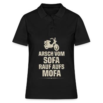Mofa Mofafahrer - Frauen Polo Shirt - Schwarz - Vorne - Ailine (174cm)