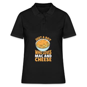 Nur ein Junge, der Mac and Cheese liebt - Frauen Polo Shirt - Schwarz - Vorne - Ailine (174cm)