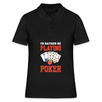 Je préfère jouer au poker - Polo Femme - noir - Devant - Ailine (174cm)