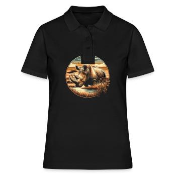 Rhinocéros savane - Polo Femme - noir - Devant - Ailine (174cm)