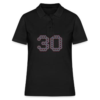 30. 30 YEARS. 30th ANNIVERSARY. 30 YEARS ANNIVERSARY. - Women's Polo Shirt - black - Front - Ailine (174cm)