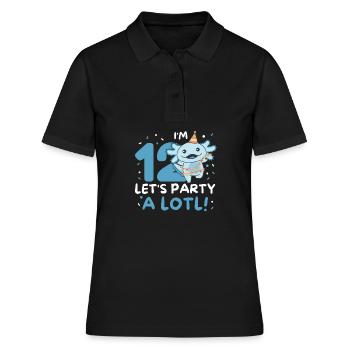 12ème anniversaire Axolotl douze ans doux Axolotls - Polo Femme - noir - Devant - Ailine (174cm)