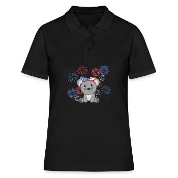 4 juillet American Mouse for Kids USA Mouse - Polo Femme - noir - Devant - Ailine (174cm)