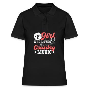 Juste une fille qui aime la musique country - Polo Femme - noir - Devant - Ailine (174cm)