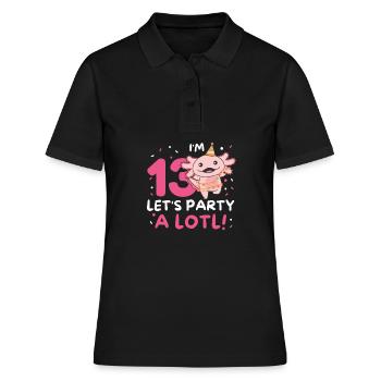 13e anniversaire Axolotl Treize ans Sweet Axolotls - Polo Femme - noir - Devant - Ailine (174cm)