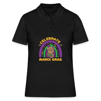 Fasching Bär mit Trommel Faschings Kostüm - Frauen Polo Shirt - Schwarz - Vorne - Ailine (174cm)