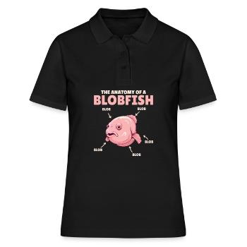 Blobfish Explication Anatomie d’un Blobfish - Polo Femme - noir - Devant - Ailine (174cm)