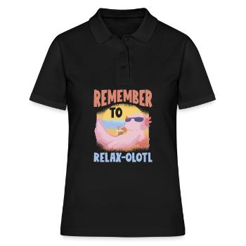 Relaxolotl Axolotl lovers sweet animals relax - Women's Polo Shirt - black - Front - Ailine (174cm)