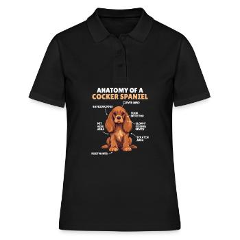 Explication du chien Anatomie d’un cocker Spaniel - Polo Femme - noir - Devant - Ailine (174cm)