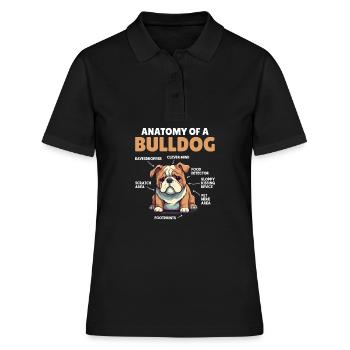 Explication du chien Anatomie d’un bouledogue - Polo Femme - noir - Devant - Ailine (174cm)