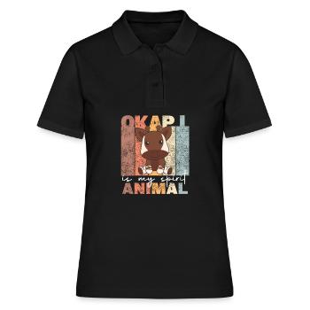 Okapi is my spirit animal - sweet Okapi - Women's Polo Shirt - black - Front - Ailine (174cm)