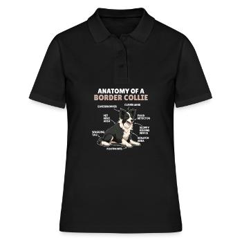 Explication du chien Anatomie d’un Border Collie - Polo Femme - noir - Devant - Ailine (174cm)