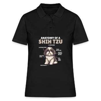 Explication du chien Anatomie d’un Shih Tzu - Polo Femme - noir - Devant - Ailine (174cm)