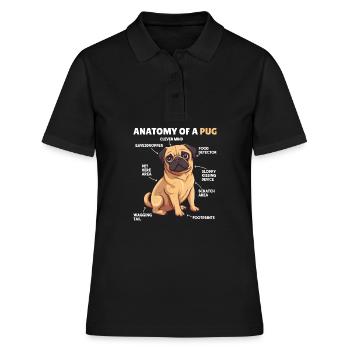 Explication du chien Anatomie d’un carlin - Polo Femme - noir - Devant - Ailine (174cm)