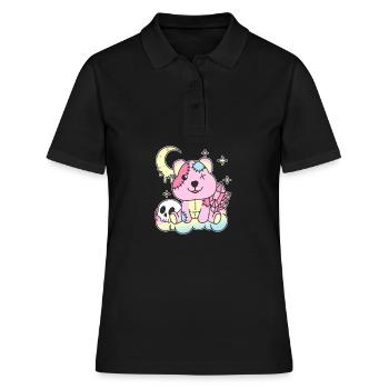 Kawaii Gothic Quokka Pastellfarben Gothic Goth - Frauen Polo Shirt - Schwarz - Vorne - Ailine (174cm)