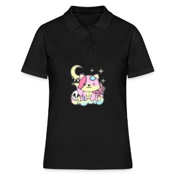 Kawaii Gothic Fuchs Pastellfarben Gothic Goth - Frauen Polo Shirt - Schwarz - Vorne - Ailine (174cm)