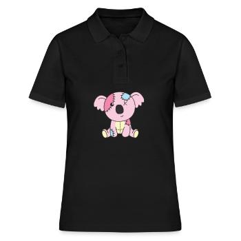 Kawaii Gothic Koala Pastellfarben Gothic Goth - Frauen Polo Shirt - Schwarz - Vorne - Ailine (174cm)
