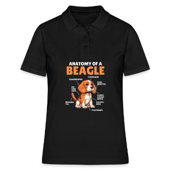Explication du chien Anatomie d’un beagle - Polo Femme - noir - Devant - Ailine (174cm)