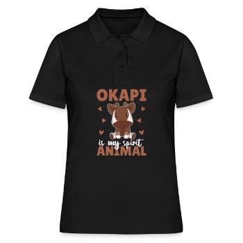 Okapi is my spirit animal - sweet Okapi - Women's Polo Shirt - black - Front - Ailine (174cm)