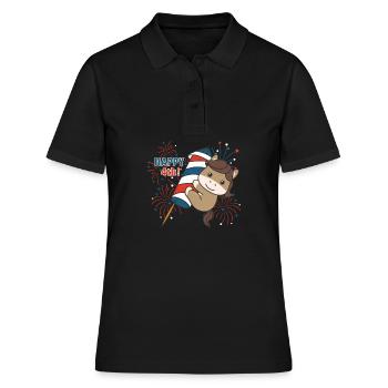 Pferd für den vierten Juli Feuerwerk Rakete - Frauen Polo Shirt - Schwarz - Vorne - Ailine (174cm)