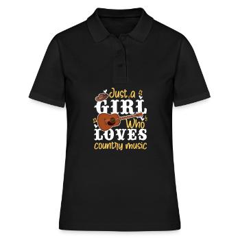 Juste une fille qui aime la musique country - Polo Femme - noir - Devant - Ailine (174cm)