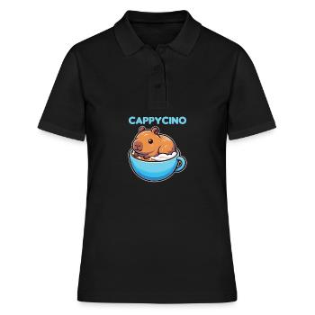 Cappyccino Capybara Café Cappuccino - Polo Femme - noir - Devant - Ailine (174cm)