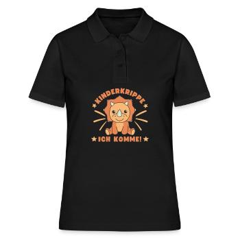 Crèche J’arrive Crèche Triceratops - Polo Femme - noir - Devant - Ailine (174cm)