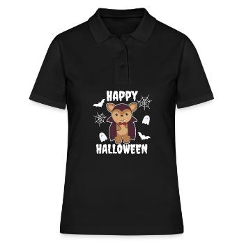 Deer Happy Halloween Cute Devil Vampire Costume - Women's Polo Shirt - black - Front - Ailine (174cm)