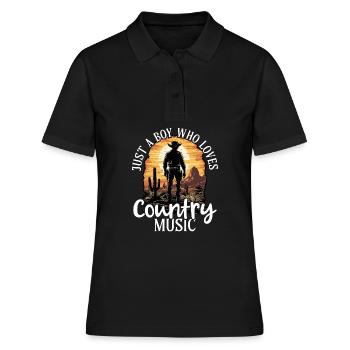 Juste un garçon qui aime la musique country - Polo Femme - noir - Devant - Ailine (174cm)