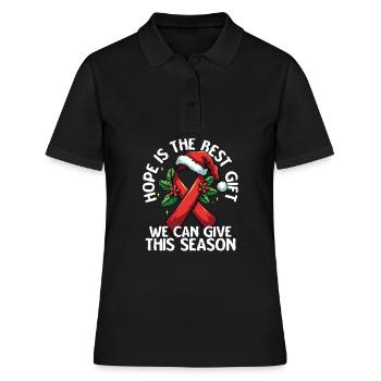 L’espoir est le meilleur cadeau Sensibilisation au sida - Polo Femme - noir - Devant - Ailine (174cm)