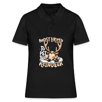 Le plus susceptible de caresser les rennes Holiday - Polo Femme - noir - Devant - Ailine (174cm)