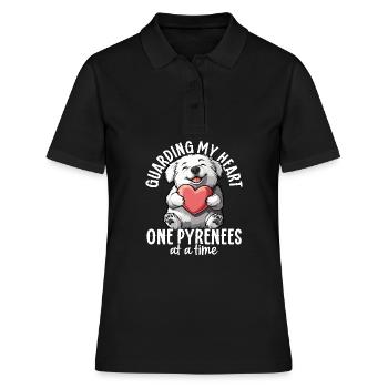 Chien de montagne des Pyrénées Chien des Grands Pyrénées Amour - Polo Femme - noir - Devant - Ailine (174cm)