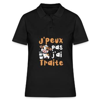 Ich Kann Nicht Ich Behandelte Humor Kuhbauer - Frauen Polo Shirt - Schwarz - Vorne - Ailine (174cm)