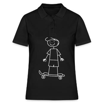 Skateboard Skaten Skateboarding Skater Skate - Frauen Polo Shirt - Schwarz - Vorne - Ailine (174cm)