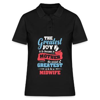 Support your local Midwife - Frauen Polo Shirt - Schwarz - Vorne - Ailine (174cm)