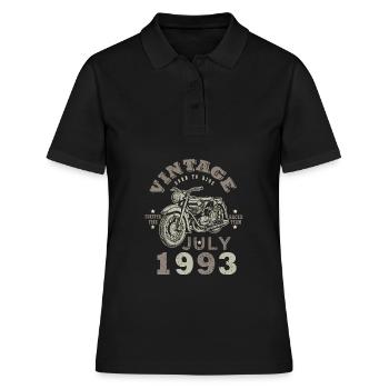 Né en juillet 1993 moto - Polo Femme - noir - Devant - Ailine (174cm)