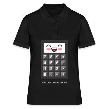 YOU CAN COUNT ON ME!!! CALCULATOR SPEECH - Women's Polo Shirt - black - Front - Ailine (174cm)