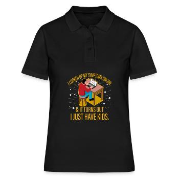 Ich habe meine Symptome online nachgeschlagen - Frauen Polo Shirt - Schwarz - Vorne - Ailine (174cm)
