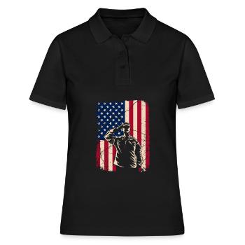 Veteran - Frauen Polo Shirt - Schwarz - Vorne - Ailine (174cm)
